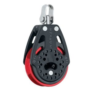 Harken 57mm Ratchet Block and Swivel - Red Sheave