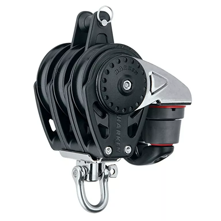 Harken 57mm Triple Block — Swivel, Becket, Cam Cleat